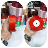 روبان ساتن 2.5 سانت (25 میل)رنگبندی کامل (36 یاردی معادل 34 متر ) (خرازی و خیاطی)