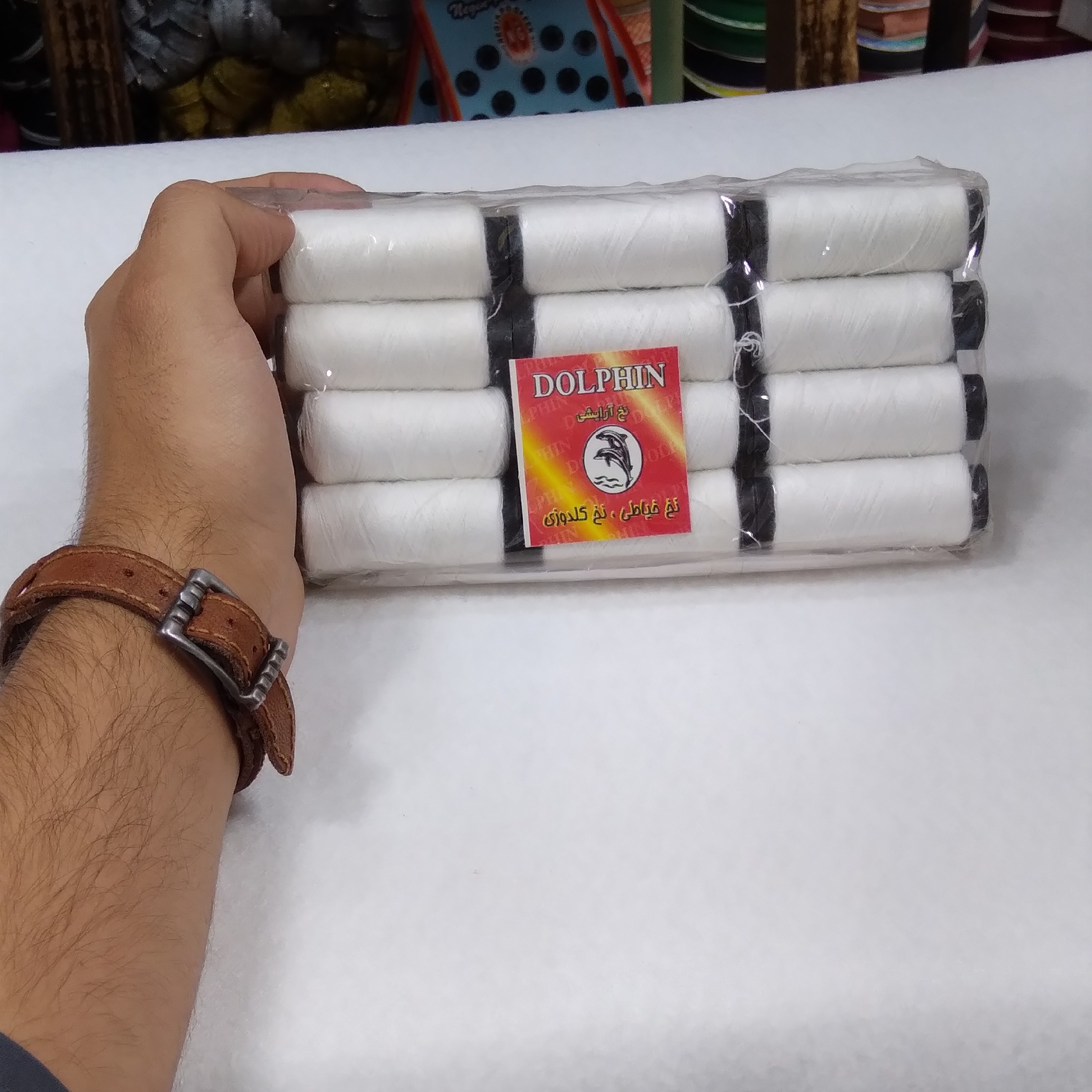 نخ کوک (گلدوزی) 12 عددی دلفین سفید(خرازی و خیاطی)